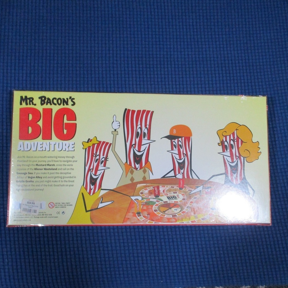 Archie McPhee Mr. Bacons Big Adventure Board Game Meatland Novelty Sealed New